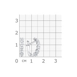 Серьги с фианитом родированные серебро 925*