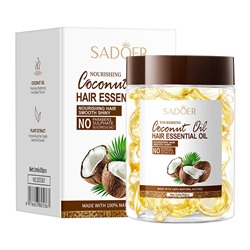 Масло для волос с кокосом в капсулах Sadoer, 30 капсул.