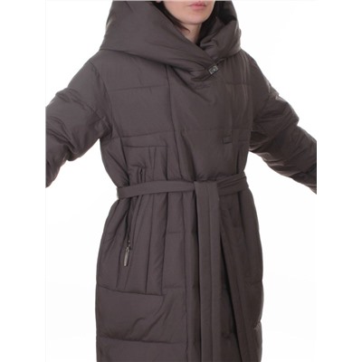 A625 GRAY/BROWN Пальто зимнее женское (200 гр. био-пух)
