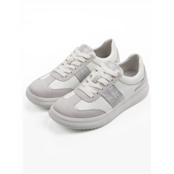 03-A1021-9 WHITE/GRAY Кроссовки женские (натуральная кожа, натуральная замша)