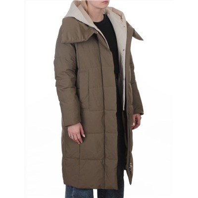 A610 DK. GREEN (KHAKI) Пальто зимнее женское со съемным жилетом (200 гр. био-пух)