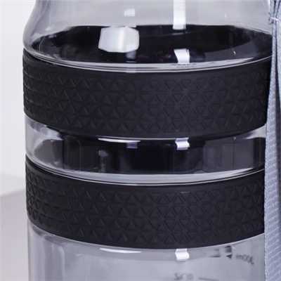 Бутылка для воды спортивная Woohooo H2O цвет Black + Gray 850 ml/ уп60