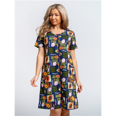 924 Халат "Тропики/синий"