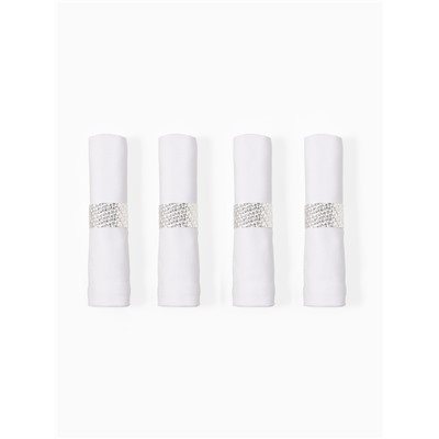 Набор салфеток с декоративными кольцами «Этель» White pleasure, 40×40 см - 4 шт., 100% хлопок, саржа 190 г/м²