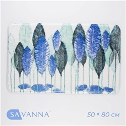 Коврик для ванной и туалета SAVANNA «Гранд», 50×80 см, голубой
