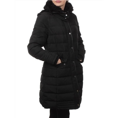 B-15 BLACK Пальто зимнее стеганое женское (200 гр. холлофайбер)