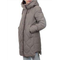 310 GRAY Пальто зимнее стеганое женское (200 гр. холлофайбер, натуральная норка)