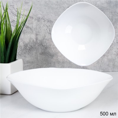 Набор суповых квадратных тарелок 6 штук 550 мл / KWDR65 (white ) /уп 8/