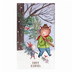 Полотенце кухонное новогоднее «Этель» Happy holidays, 40×73 см, 100% хлопок, саржа 190 г/м²