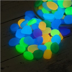 Декоративные камни для аквариума, 20 мм, 1 кг, светящиеся, МИКС