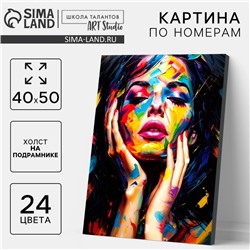 Картина по номерам на холсте с подрамником «Девушка в краске» 40×50 см