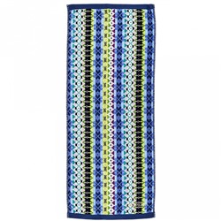 "Missoni-3005" Полотенце махровое 34х78см, плотность 375гр/м2, 100% хлопок, велюр, синий, Bolangde (Китай)
