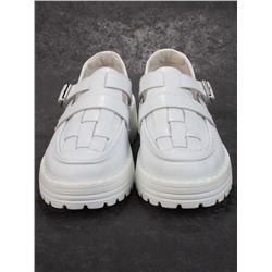 03-PDA165-1 WHITE Полуботинки женские (натуральная кожа)