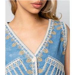 Джинсовый жилет #КТ103 (10), голубой