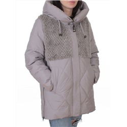 M-8800 GRAY/BEIGE Куртка зимняя стеганная женская (150 гр. холлофайбер)