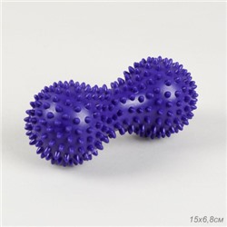 Мячик массажный Woohooo Double Spiny / 6,8 х15 см/ фиолетовый /уп 100/
