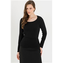 Джемпер вязаный чёрный