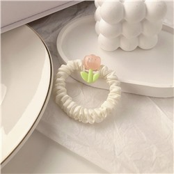 Резинка для волос текстильная с Тюльпаном