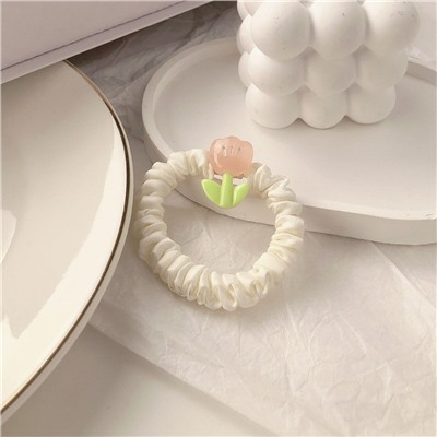 Резинка для волос текстильная с Тюльпаном