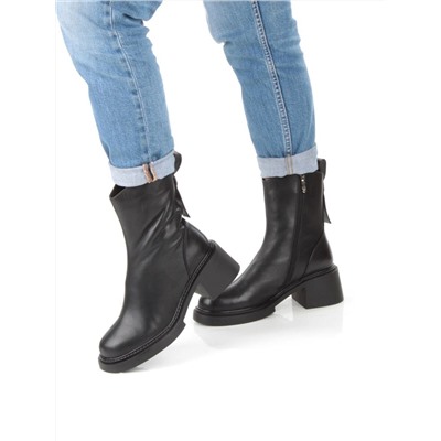 04-M3-L806 BLACK Ботинки зимние женские (натуральная кожа, натуральный мех)