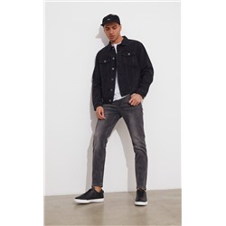 Джинсы мужские прямые зауженные к низу P311-01119 светло-черные