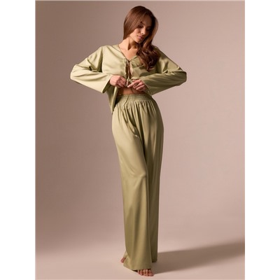 Пижама женская (рубашка, брюки) SL HOME Modal Home, зелёная
