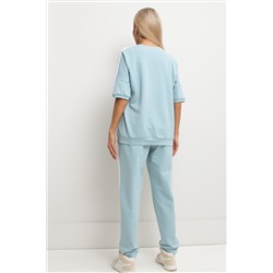 Костюм спортивный серо-голубой с лампасами Лаванда №12