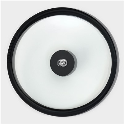 Крышка Magistro, d=22 см, со сливом, с силиконовым ободком и ручкой, жаропрочное стекло