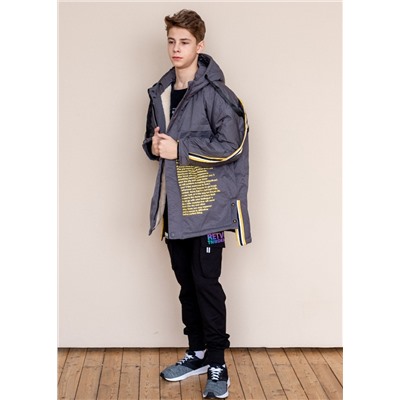 1973 Куртка для мальчика. Серый/9(140)