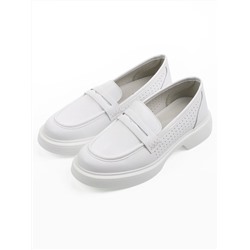 03-YC382-1 WHITE Лоферы женские (натуральная кожа)