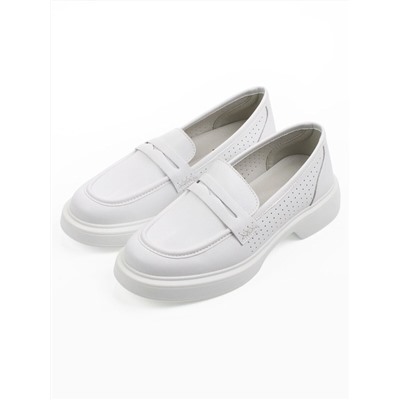03-YC382-1 WHITE Лоферы женские (натуральная кожа)