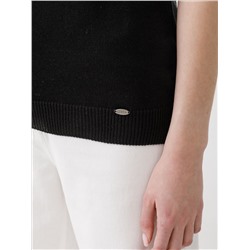 Джемпер вязаный чёрный с короткими рукавами