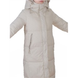 3068 LT. BEIGE Пальто пуховое женское с внутренним жилетом (утиный пух)