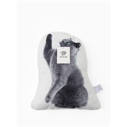 Подушка декоративная «Этель» Playful cat, 40×33 см, велюр
