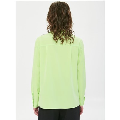 Блузка с потайной застёжкой лимонного цвета