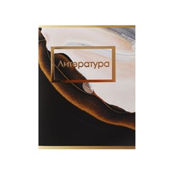 Тетрадь предметная, 48 листов в линейку, Calligrata, «Мрамор тёмный. Литература»