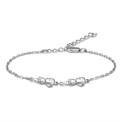 Серебряный браслет с двумя девочками - 1070