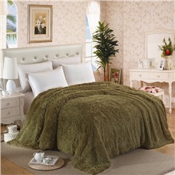 Плед с длинным ворсом kalice 220*240 темно зеленый