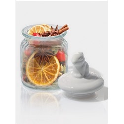 Банка для сыпучих Доляна «Зайка», 230 мл, с керамической крышкой, стекло, прозрачная