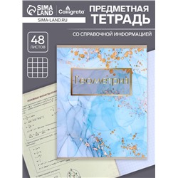 Тетрадь предметная 48 листов в клетку Calligrata, «Мрамор светлый.Геометрия», обложка мелованный картон