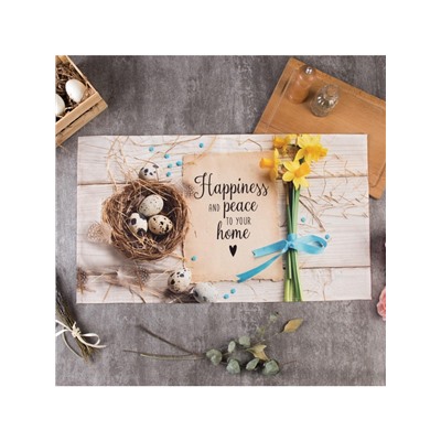 Полотенце кухонное «Этель. Счастья и мира Вашему дому», 40×73 см, 100% хлопок, саржа 190 г/м²