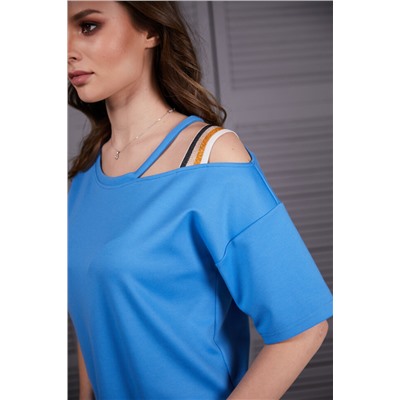 Костюм 2-350/1, василёк/кофейный