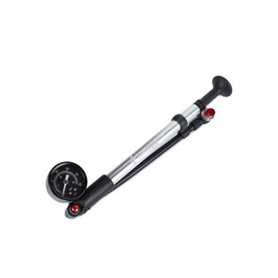 Велонасос для MTB вилок COMIRON PLUG, алюминиевый цилиндр, пластиковая ручка, Presta-Schrader, 20,7 бар (300 Psi). /уп 30