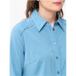 Блузка серо-голубая с длинным рукавом