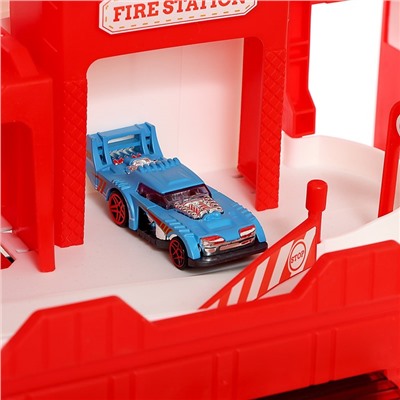 Уценка Парковка для машин «Пожарный участок», свет, звук, стреляет водой