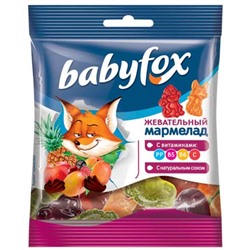 «BabyFox», мармелад жевательный с соком ягод и фруктов, 30 г