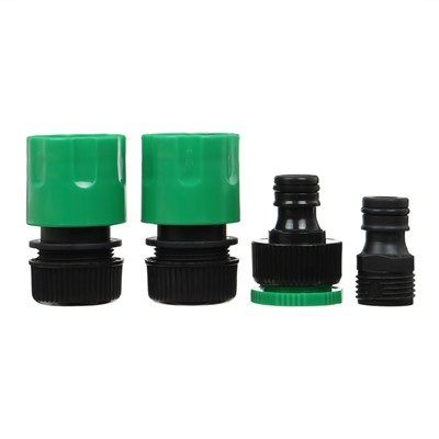 Набор коннекторов, d=1/2" (12 мм), 4 шт., 2 штуцера, 2 коннектора, Greengo
