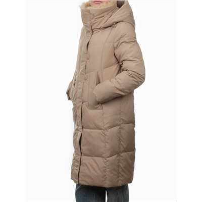 9101 BEIGE Пальто зимнее женское (170 гр. холлофайбер)