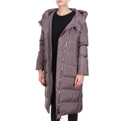 2118 GRAY/PURPLE Пальто зимнее женское MELISACITI (200 гр. холлофайбера)