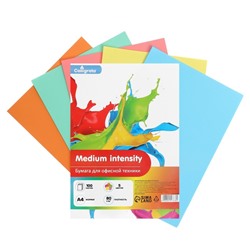 Бумага цветная Calligrata, А4, 100 листов, 5 цветов, умеренный интенсив, 80 г/м²